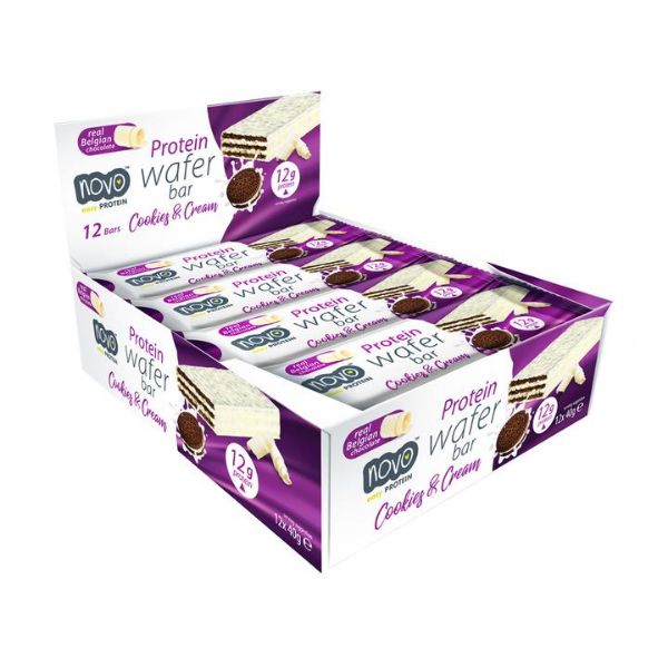 Novo Protein Wafer Cookies and Cream 12 x40g