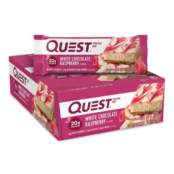 Quest Bars White Choc Raspberry 12 x60g